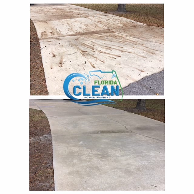 Concrete Cleaning For Hardscapes, Driveways, And Sidewalks Whether your concrete hardscaping features are only functional, or they merge beauty and use, keeping them clean should be a priority. That’s because pressure washing your concrete surfaces supports longevity, curb appeal, safety, and healthy living. Our concrete washing service delivers on these significant criteria. Happily, you don’t have to do a thing. We make it easy by doing all the work for you. How Concrete Cleaning Benefits You Concrete surfaces — like driveways, sidewalks, and patios — suffer a great deal of wear and tear. Being outdoors exposes them to weather, pollution, dirt, debris, and other contaminants. Vehicles and foot traffic add to the dirt and grime with sand, oil, chemicals, and other corrosive materials. That buildup shortens the lifespan of your concrete, causing cracks and breakage. Then vegetation grows in those damaged areas. These unsafe conditions create tripping hazards. Moreover, you risk tracking dangerous chemicals and unsanitary debris into your home on the bottom of your feet. This may pose health risks to family members and pets. Diminish these hazards with our concrete pressure washing services. Hard Surfaces That Can Use A Deep Cleaning Your property is unique, reflecting your personal tastes and preferences. That said, we have several years of experience with different and varied homes and businesses. We’ve seen it all and cleaned it all, and we do the job right. Just know that we customize our cleaning methods to your concrete features and needs. We know how to clean all types of concrete surfaces and structures, like the following: Driveways and RV pads Parking Lots Garages Sidewalks and pavers Patios Pool Decks Retaining Walls Steps Fountains Statues Benches Our cost-effective concrete cleaning gives your exterior brand-new appeal. Call Florida Clean for skilled pressure washing services tailored to your concrete hardscaping.